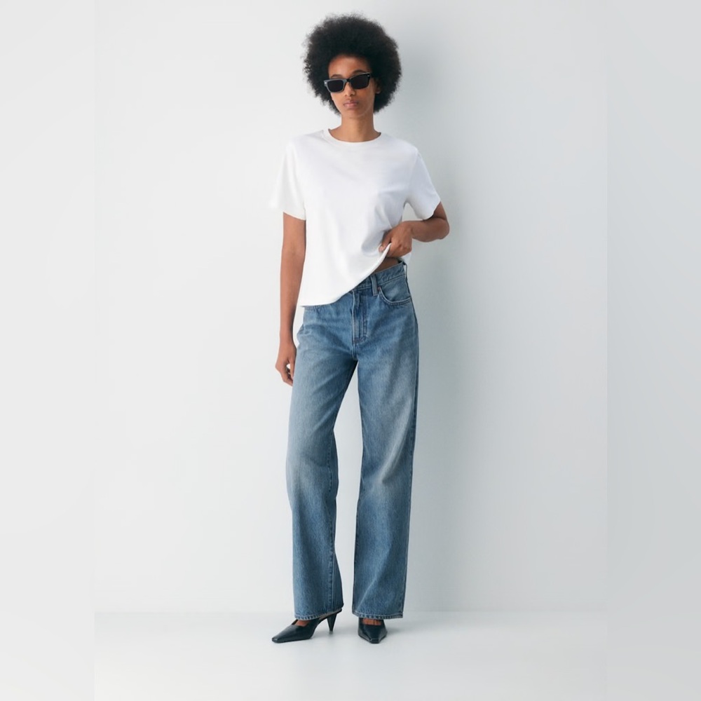 Denim Forum Blue Wide Leg Jeans